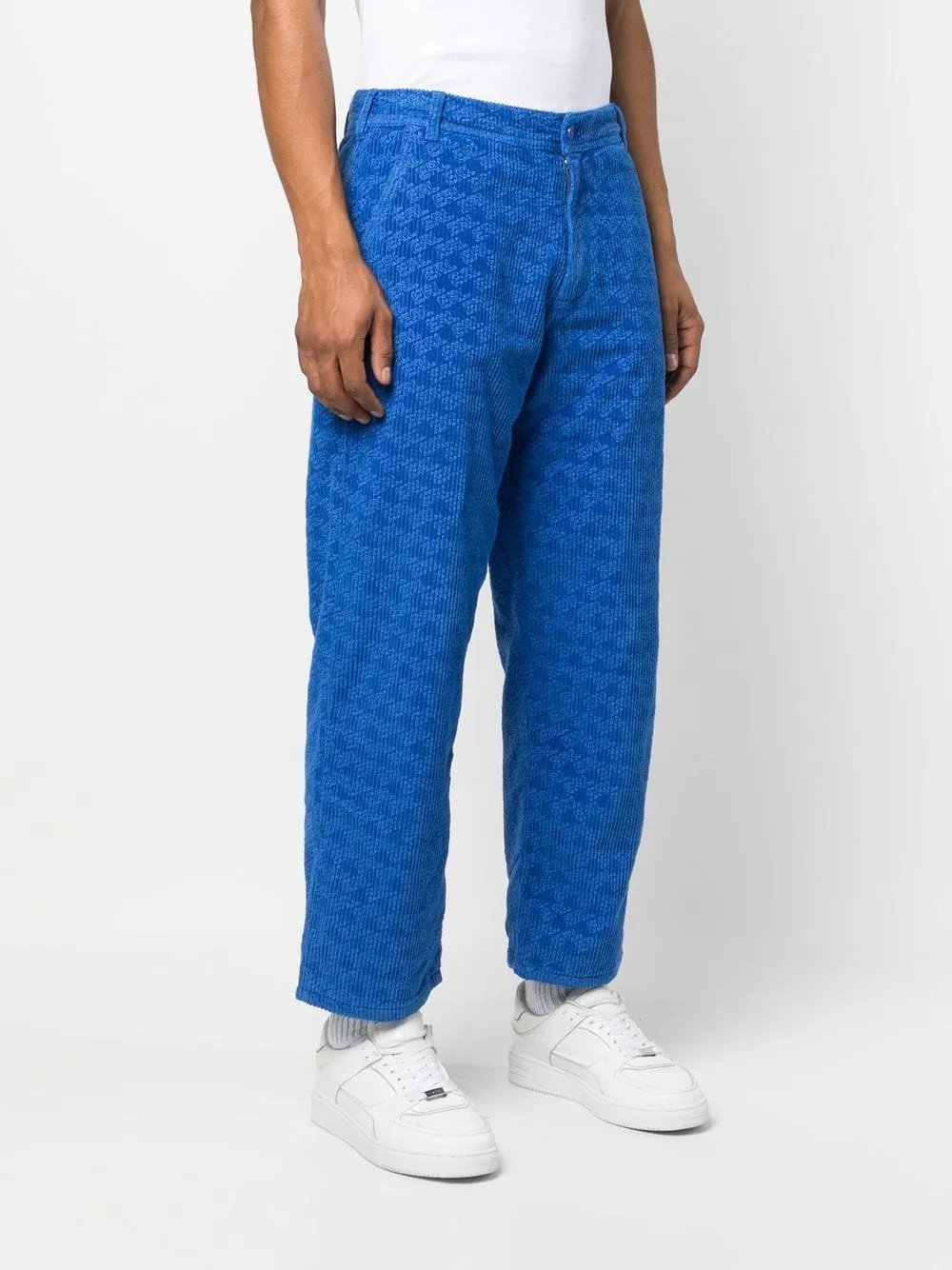 Graphic-Print Corduroy Trousers