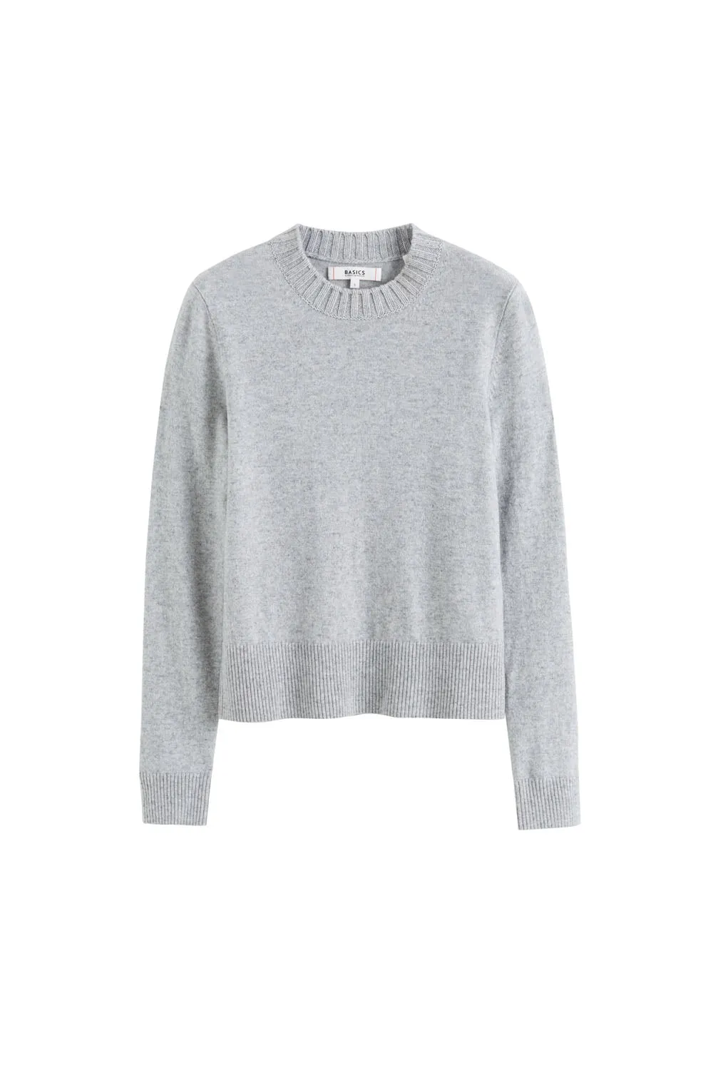 Grey-Marl Wool-Cashmere Cropped Sweater