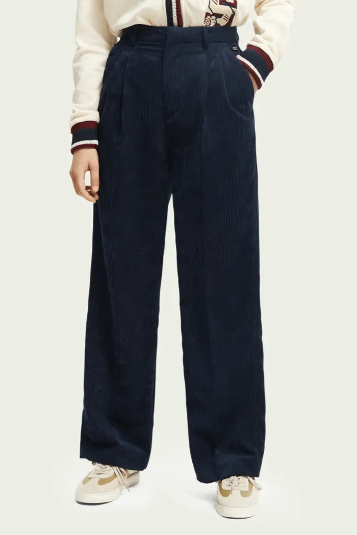 High Rise Wide Leg Corduroy Trousers