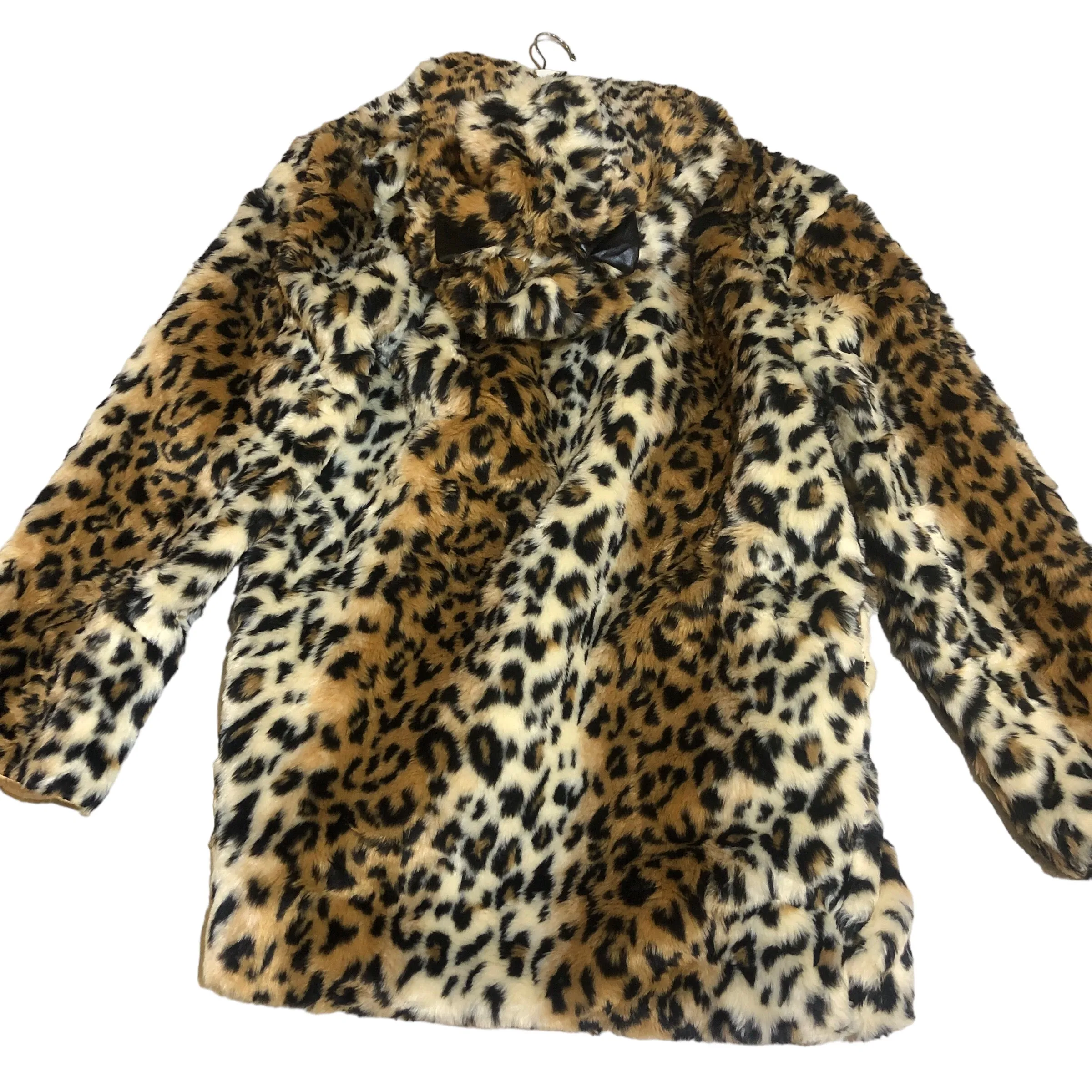 Hood with ears Leopard Faux Fur Coat