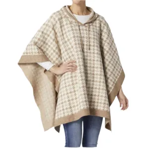 Hooded Drawstrings Poncho