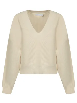 Ivory Wool, Silk and Cashmere Sweater