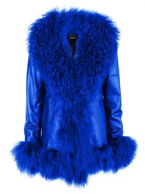 LAINNE Leather Shearling Fringed Jacket