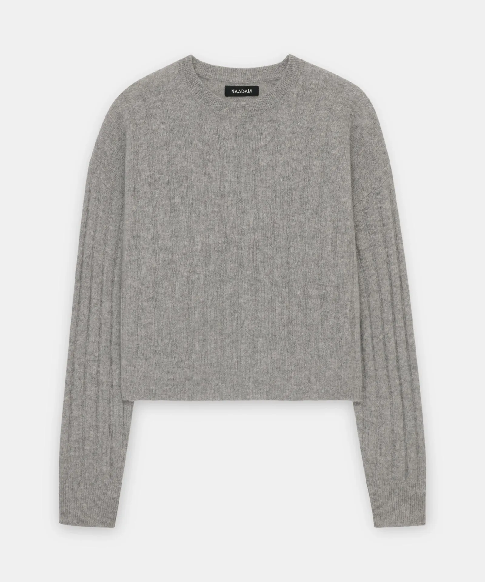 Lightweight Cashmere Ribbed Cropped Sweater