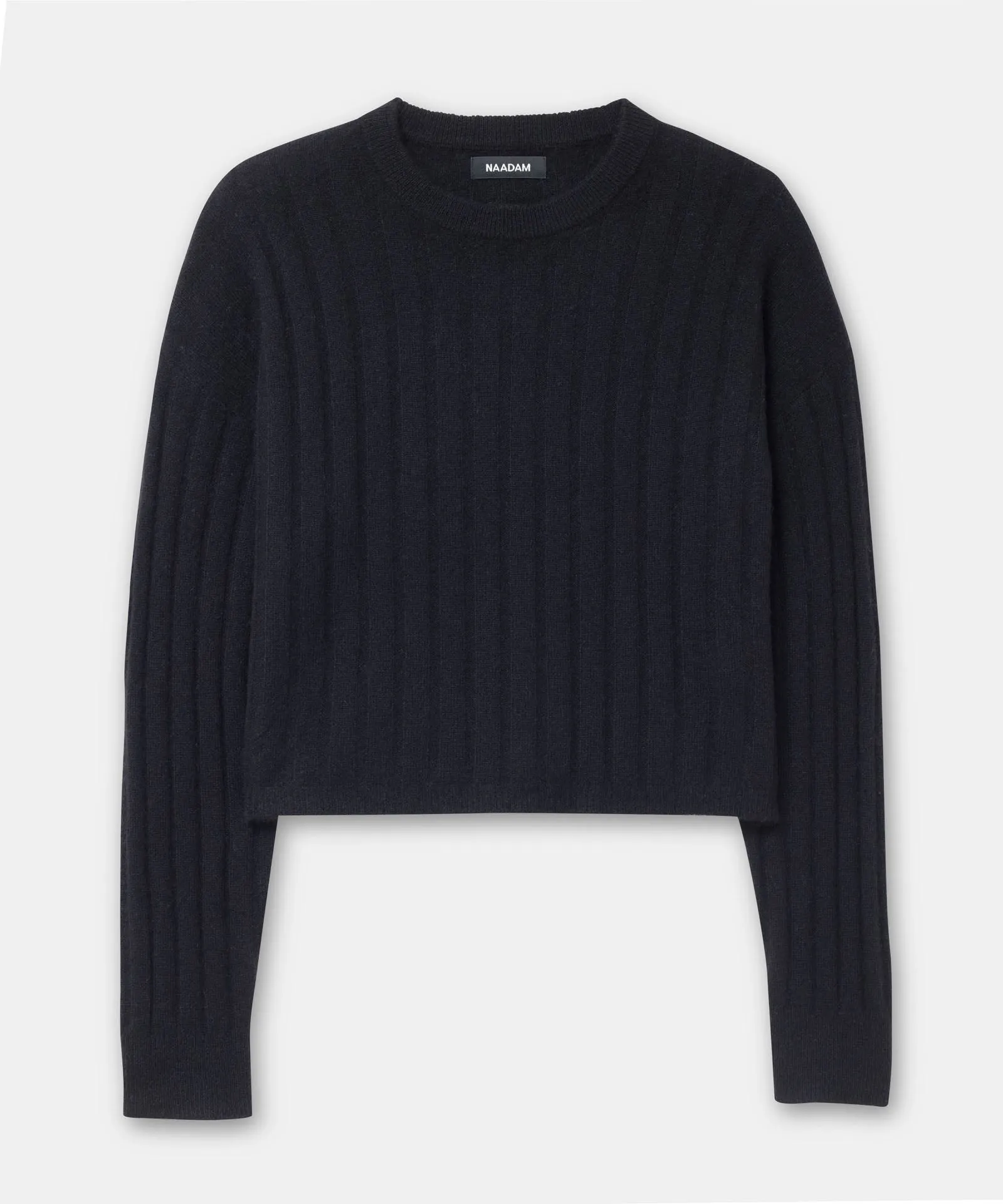 Lightweight Cashmere Ribbed Cropped Sweater