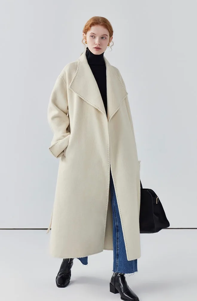 Long double-sided wool coat women's cashmere coat high-end autumn coat