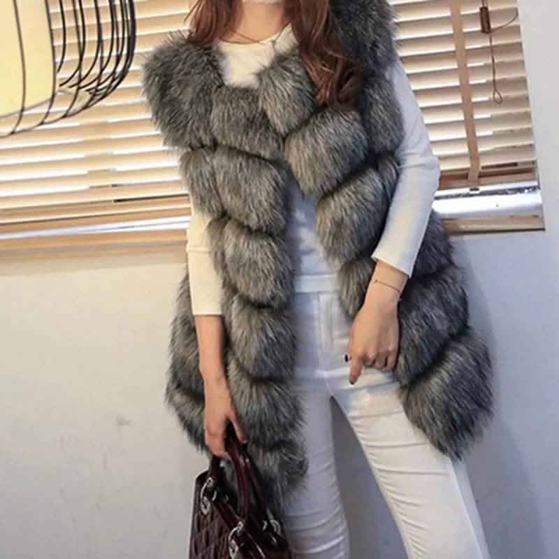 Luxurious Faux Fox Fur Gilet Vest for Women - Trendy Winter Essential in Multiple Colors