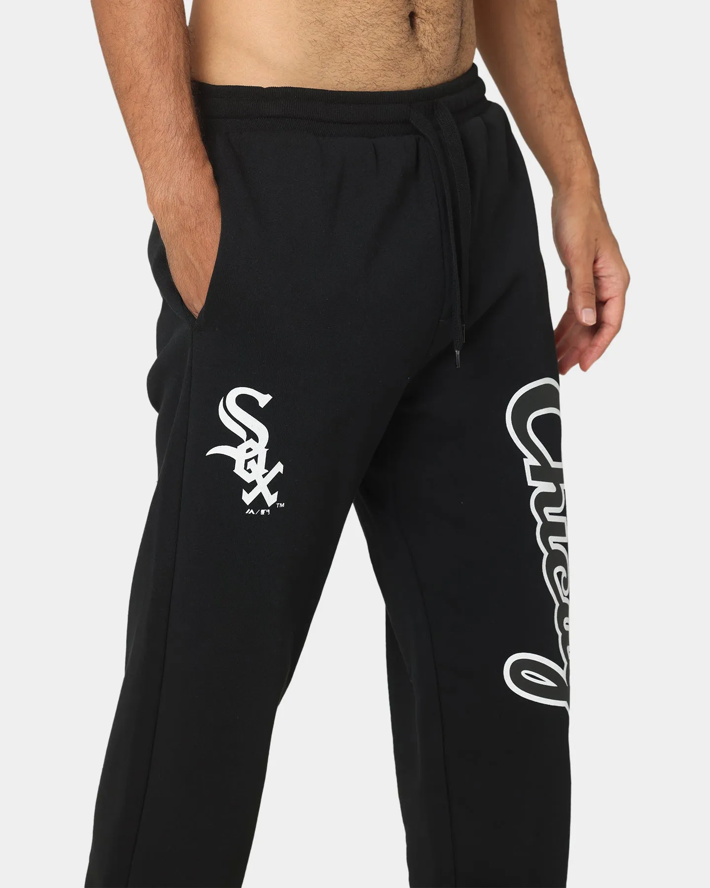 Majestic Athletic Chicago White Sox Vintage Sports Arch Track Pants Faded Black