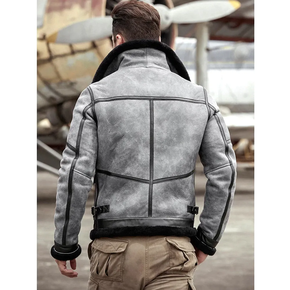 Mens Sheepskin Raf Airforce Pilot Shearling Aviator Jacket