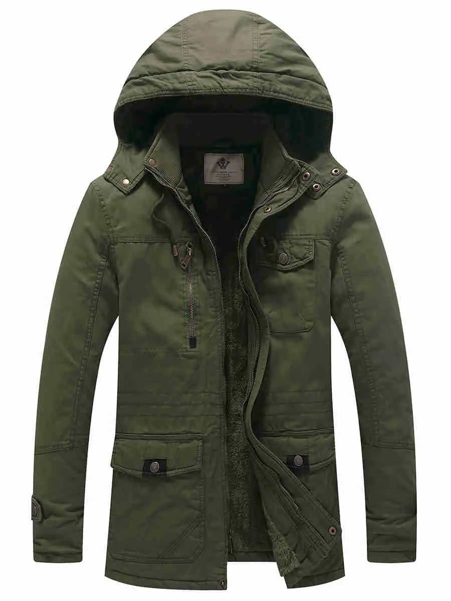 Men's Winter Thicken Cotton Parka Jacket Warm Coat