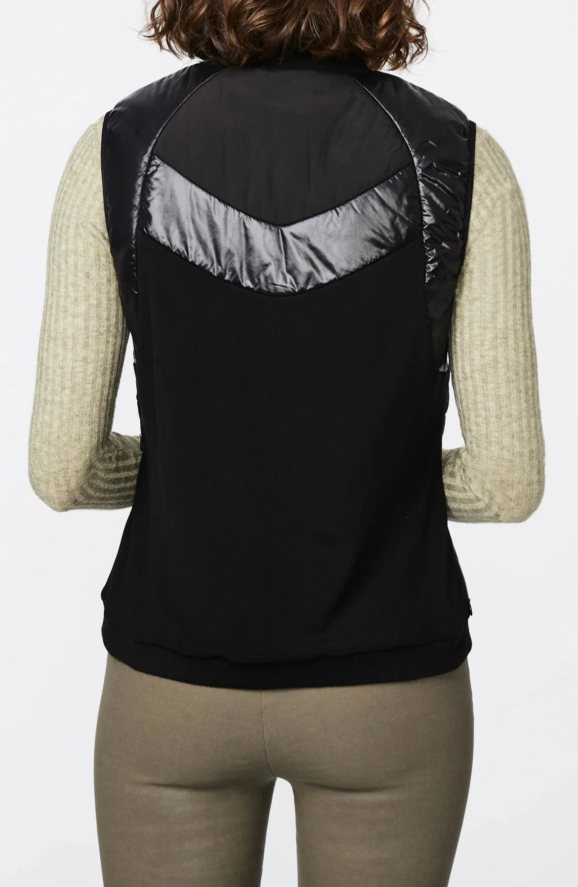 Mixed Media Vest  Black