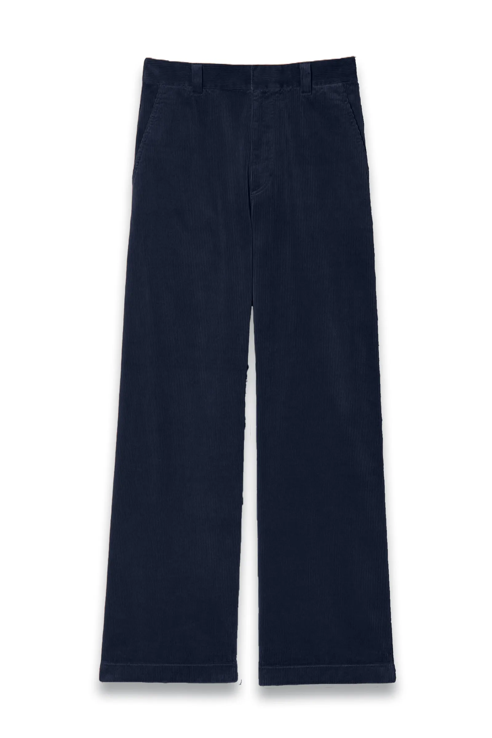 Navy Corduroy Wide Trousers