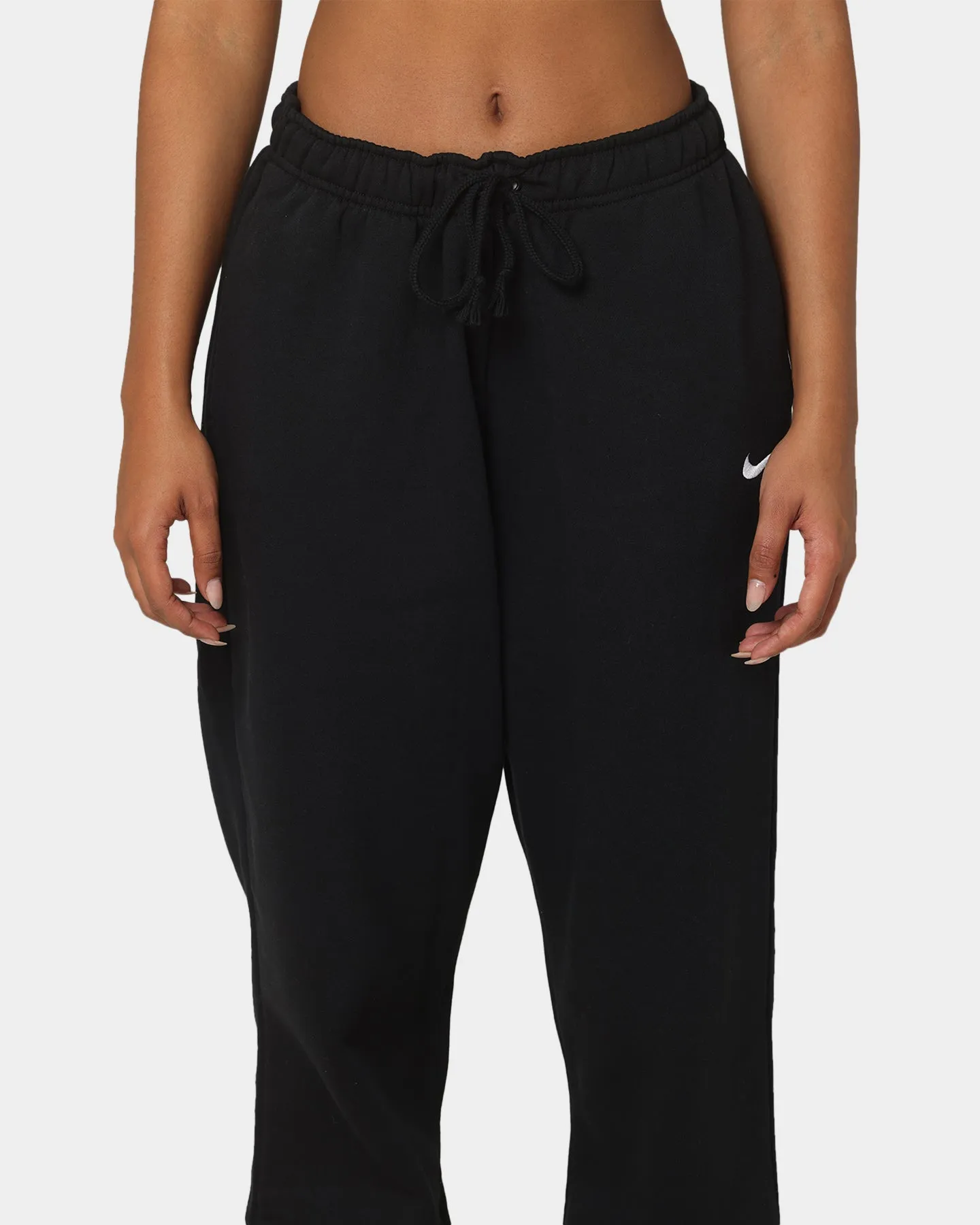 Nike Women's Nike Sportswear Essential Mid-Rise Fleece Pants Black/White