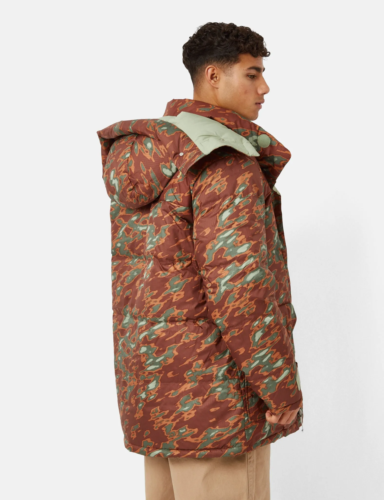 North Face 77 Brooks Range Parka Jacket (Glacier Print) - Dark Oak Camo