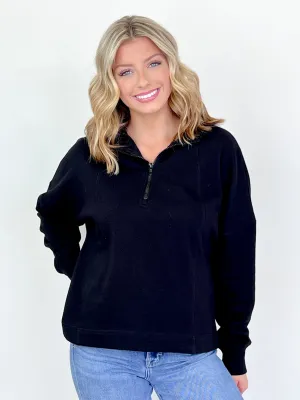 Parker - Half Zip Fleece Pullover (Black)