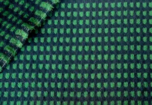 Pine Green Dotted Wool Blend Coating