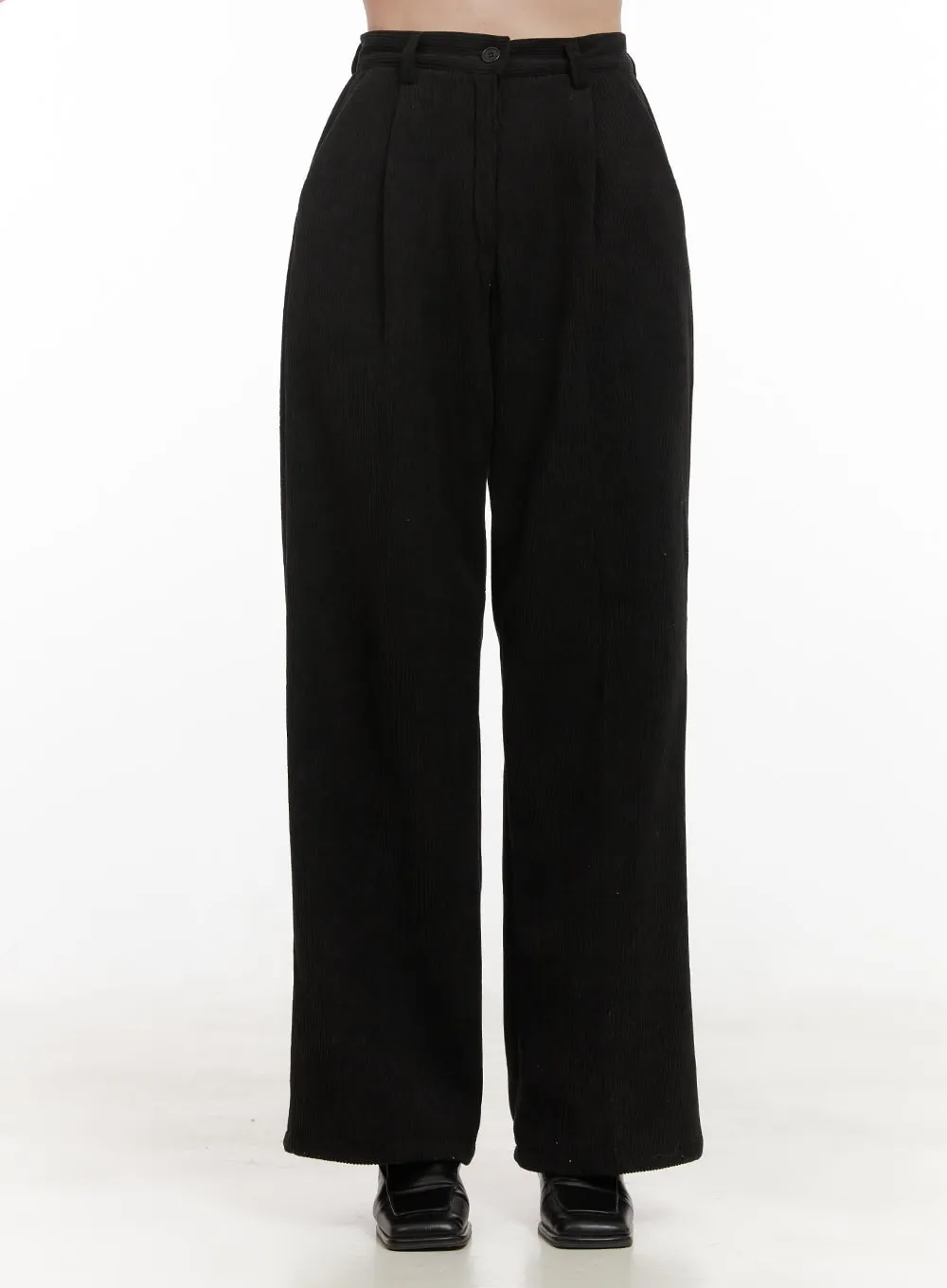 Pintuck Corduroy Wide-Leg Trousers OD412