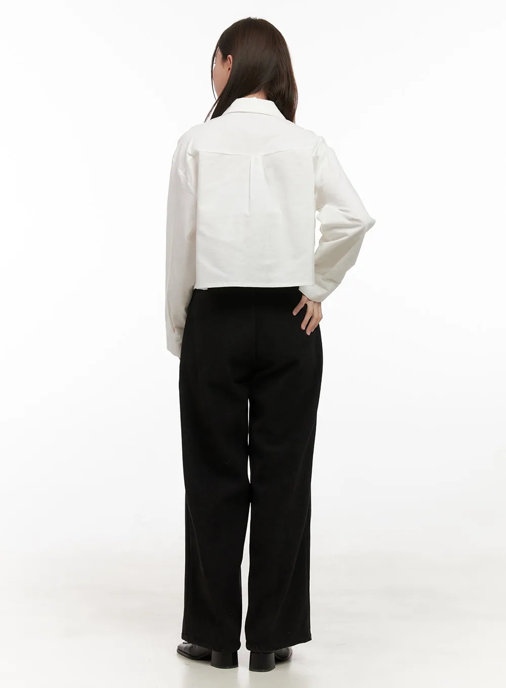 Pintuck Corduroy Wide-Leg Trousers OD412