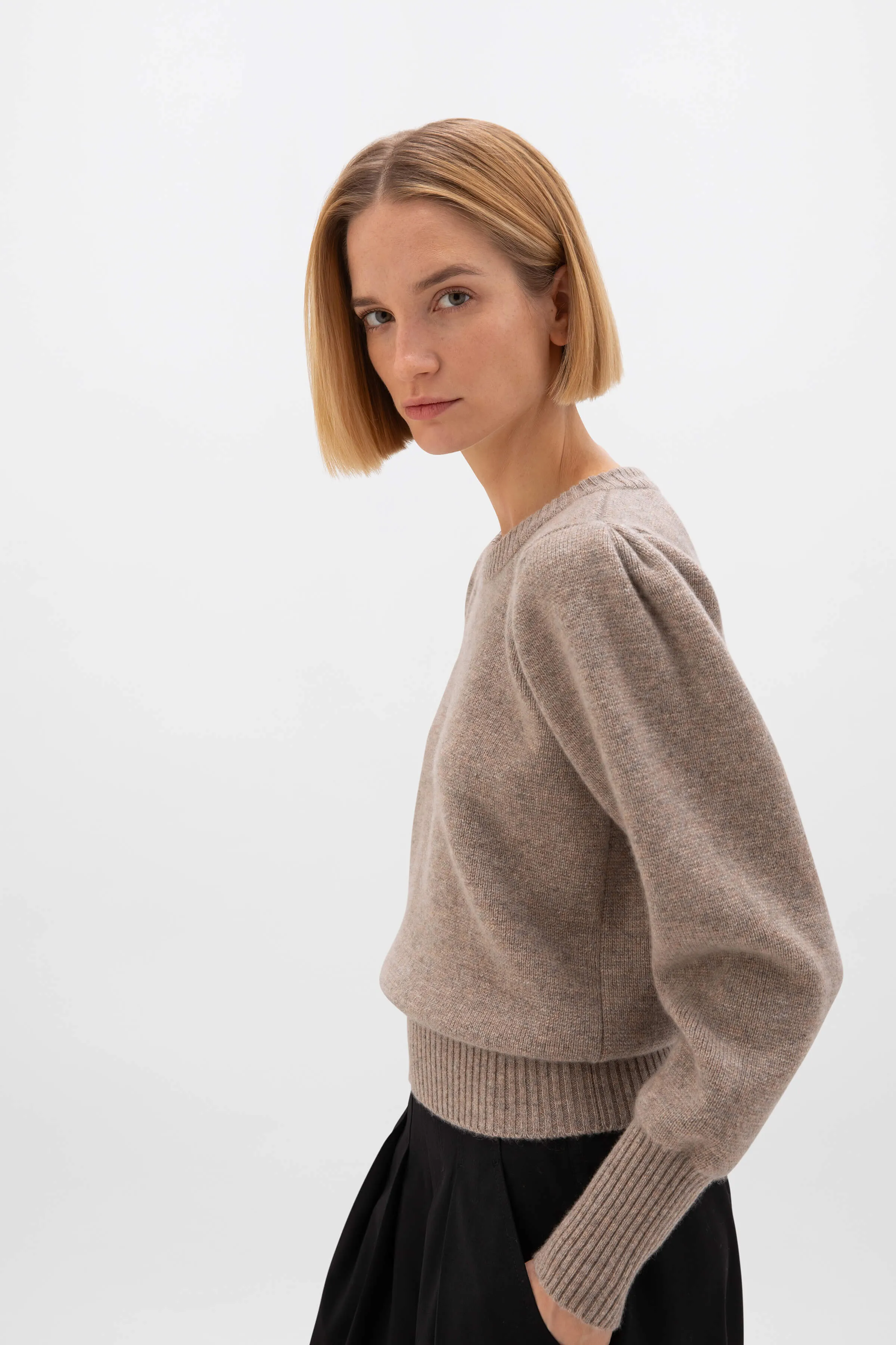 Puff Sleeve Cashmere Jumper