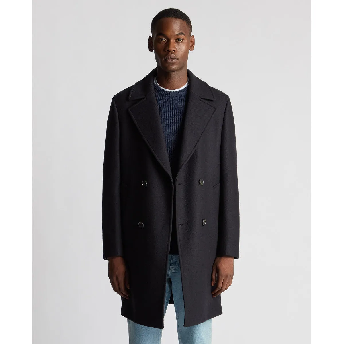 Remus Uomo Pearse DB Overcoat 78 Navy