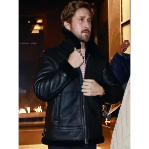 Ryan Gosling Black Shearling Jacket