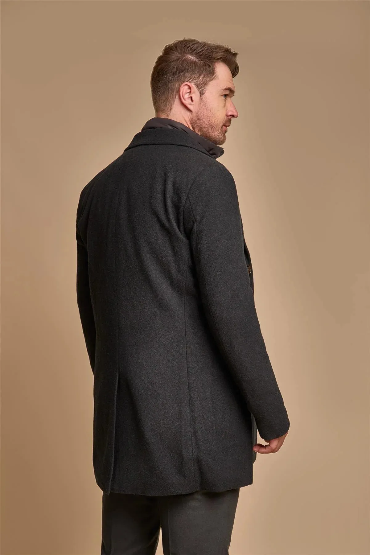 Sanford - Men's Forest Green Wool Blend Overcoat