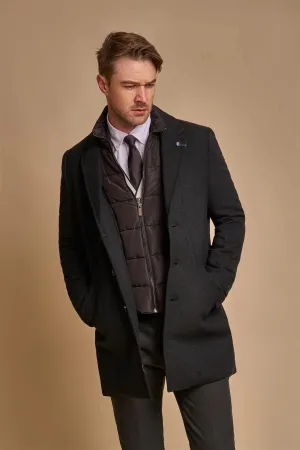 Sanford - Men's Forest Green Wool Blend Overcoat