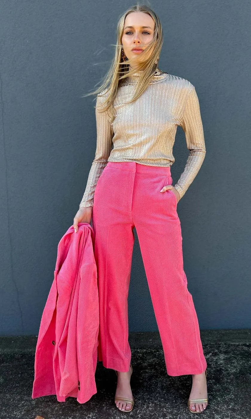 Second Female Cord Classic Trousers pink