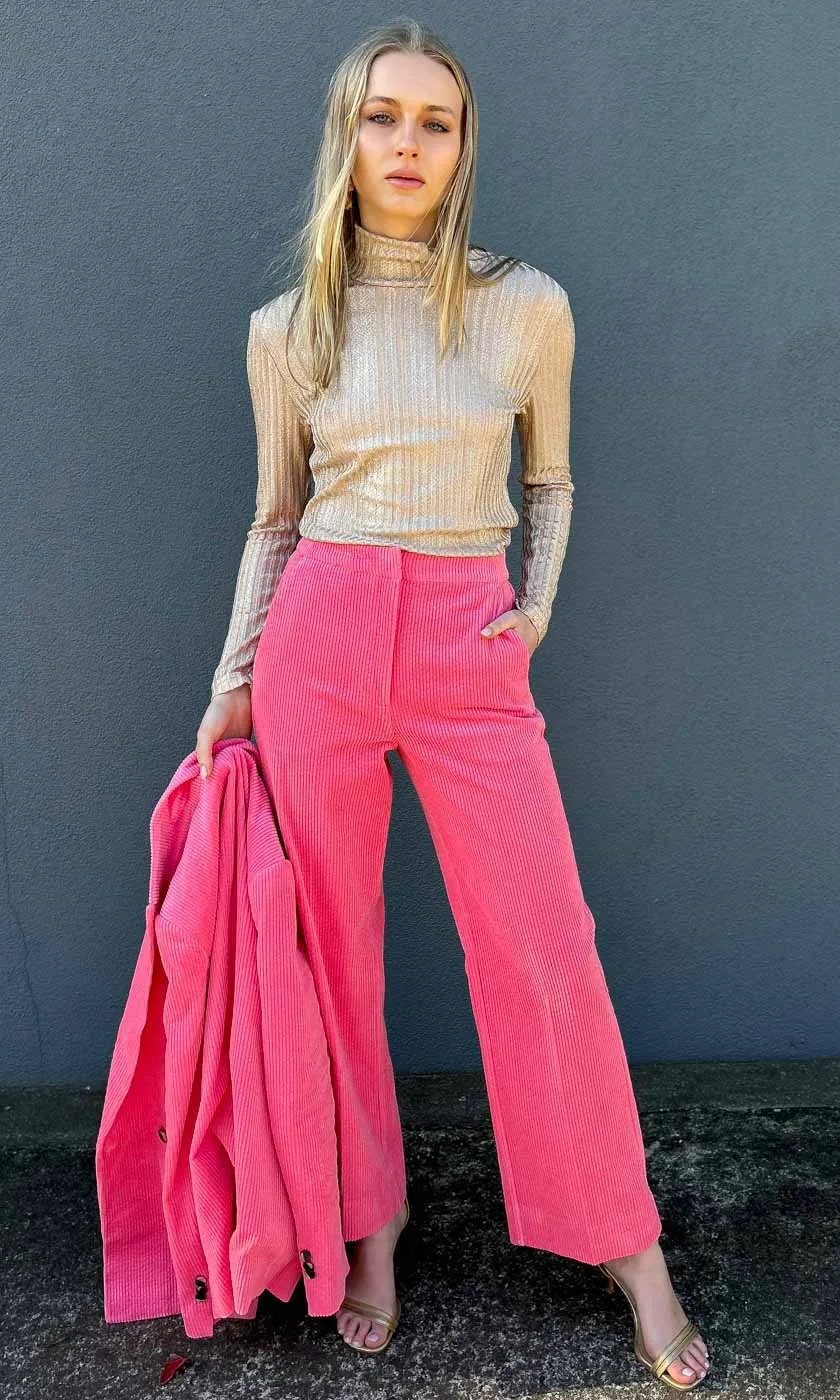 Second Female Cord Classic Trousers pink