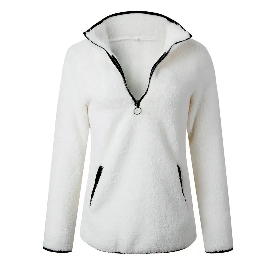 Sherpa Fleece Pullover in Sea Salt