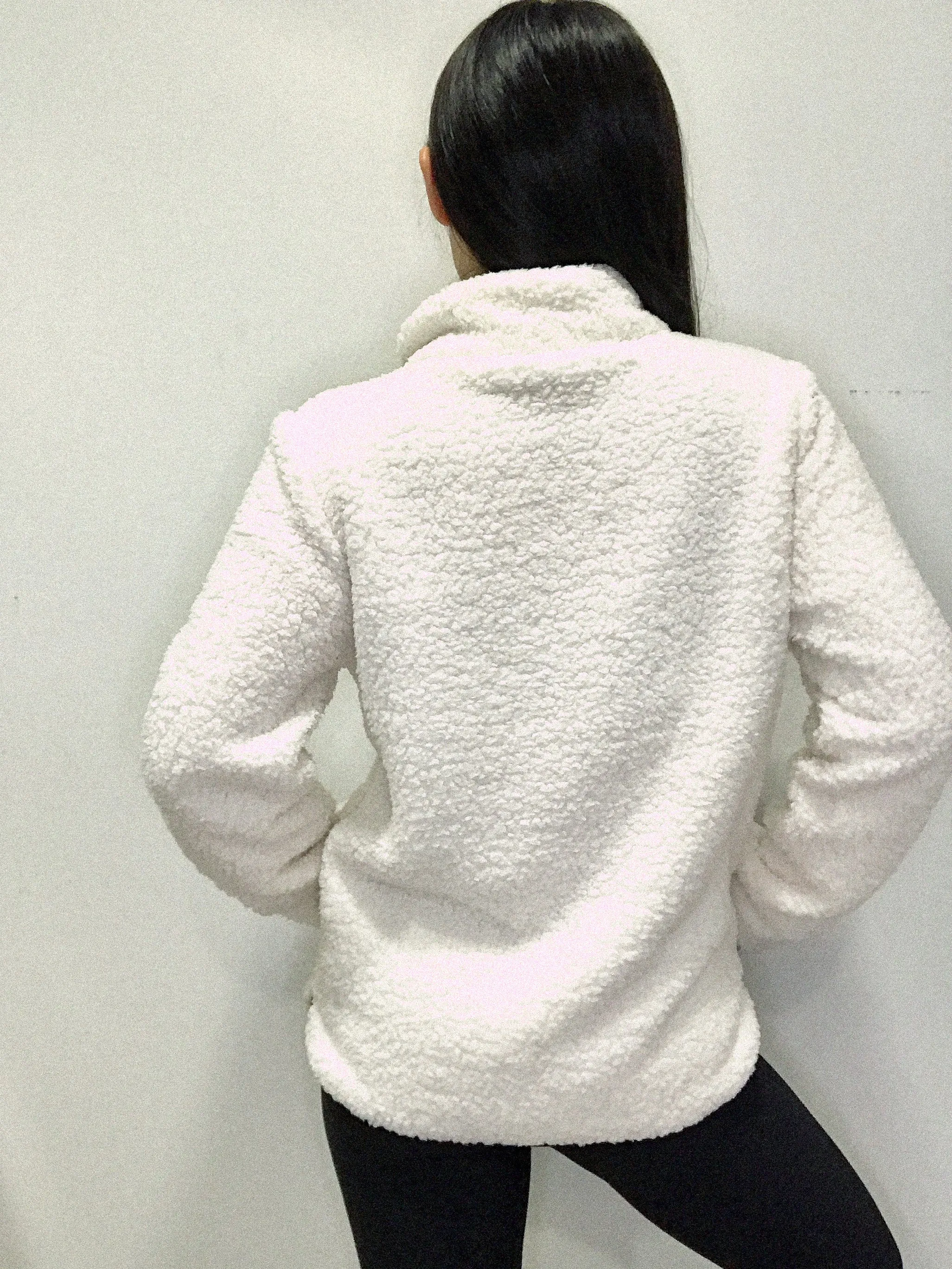 Sherpa Fleece Pullover in Sea Salt