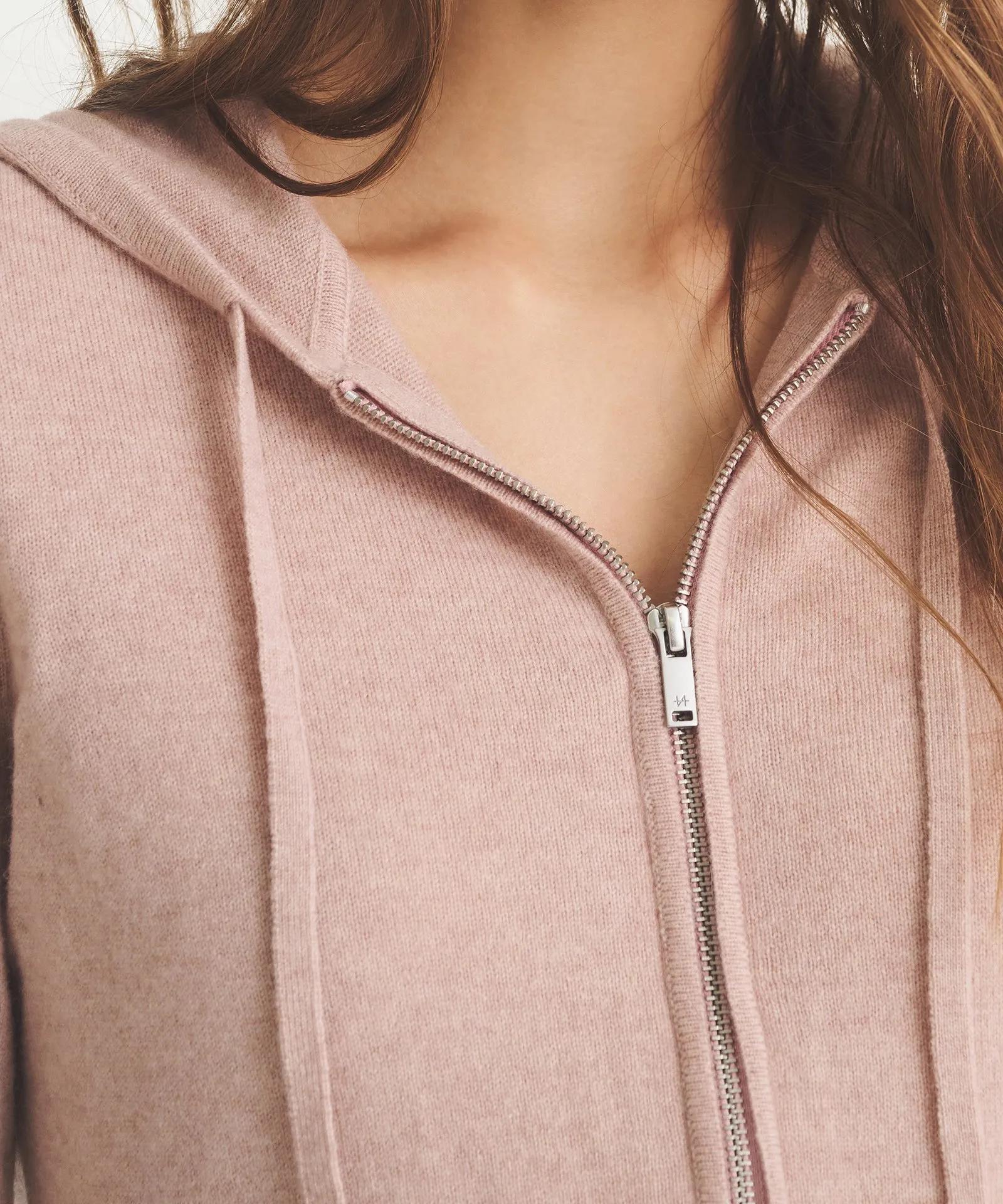 Signature Cashmere Cropped Zip Up Hoodie