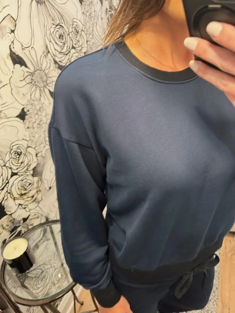 Stateside Softest Fleece Cropped Pleated Sleeve Pullover