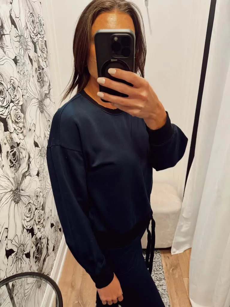 Stateside Softest Fleece Cropped Pleated Sleeve Pullover