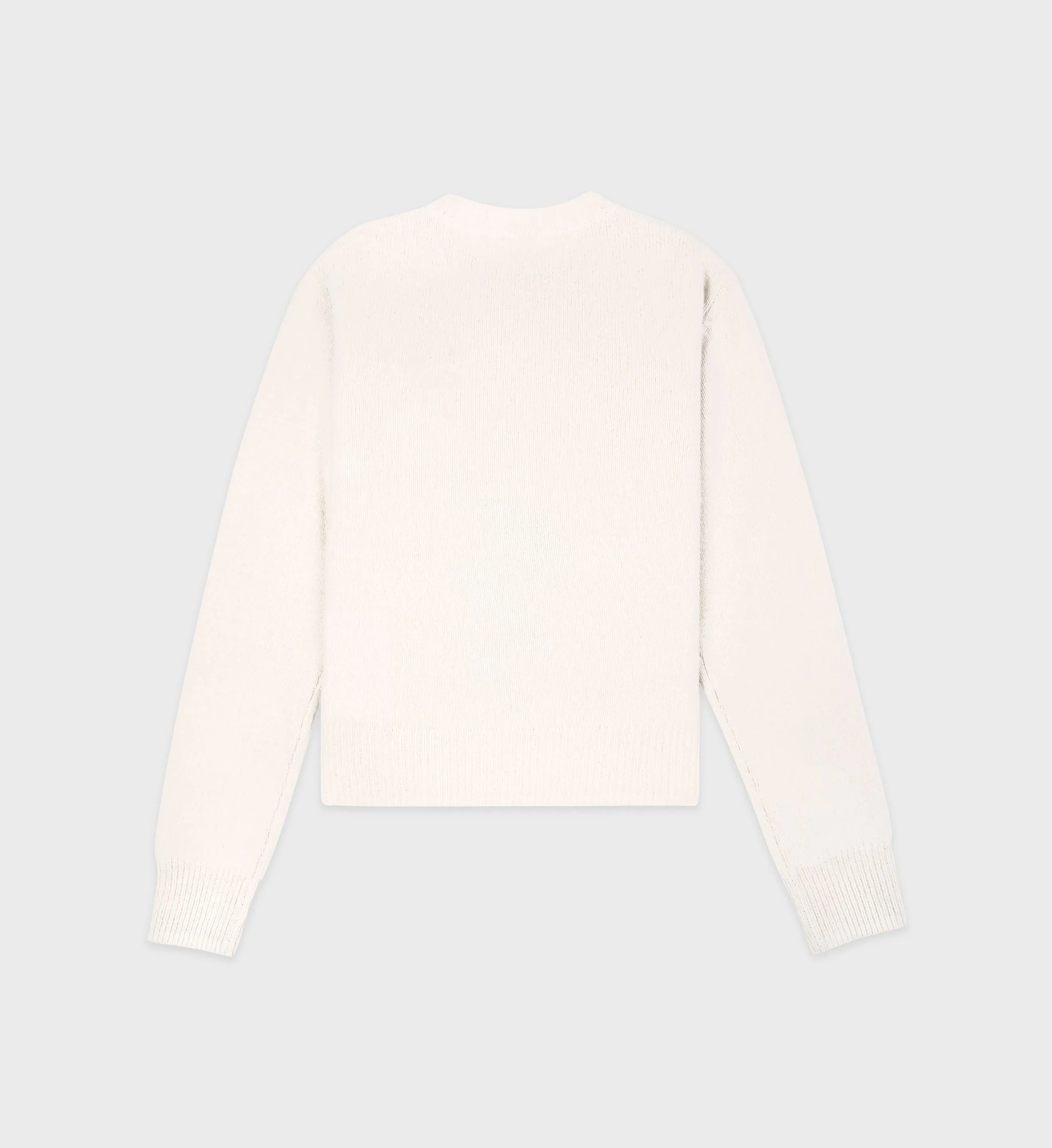 The Carlyle Crest Cashmere Crewneck - Cream/Forest