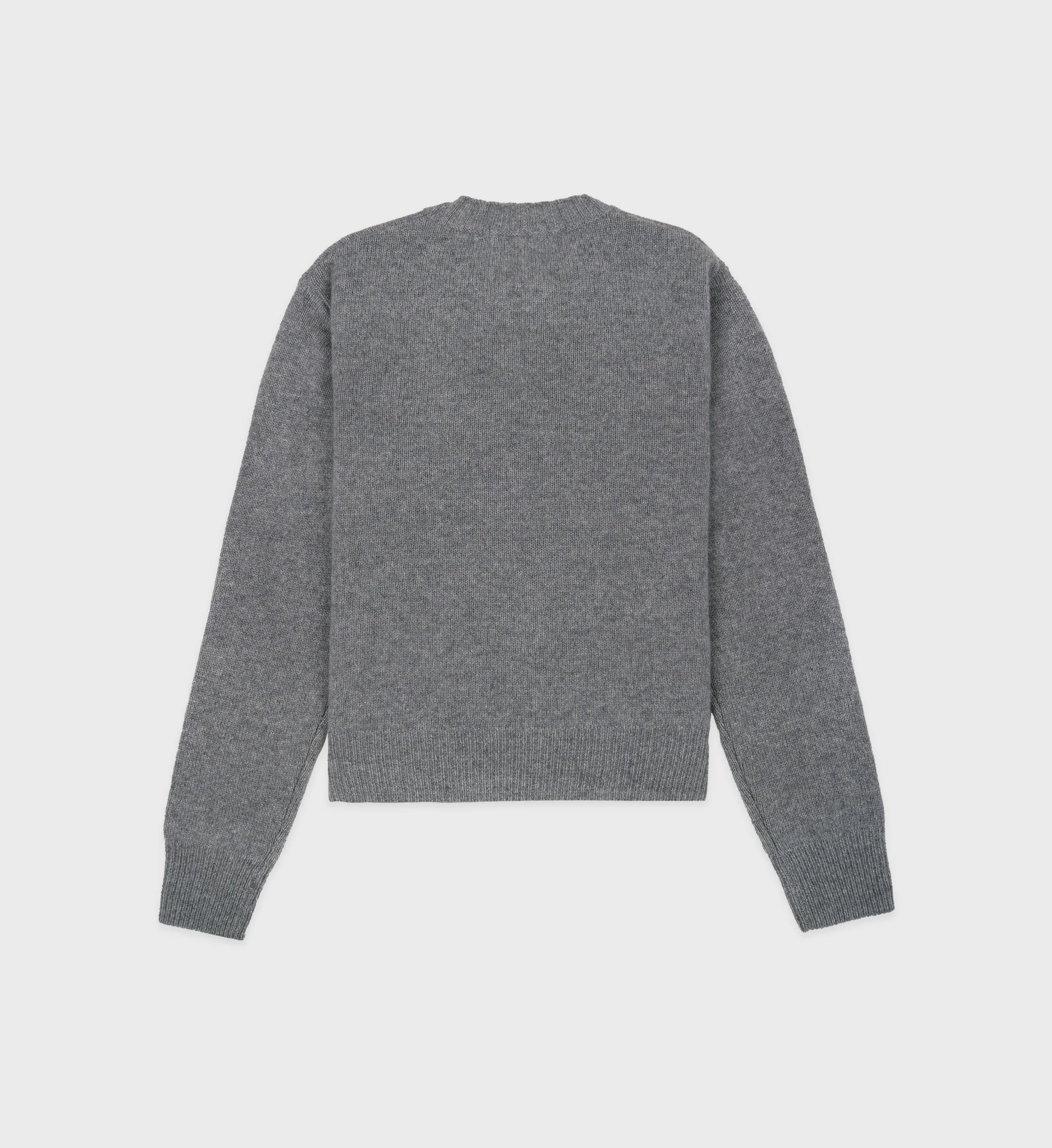 The Carlyle Crest Cashmere Crewneck - Heather Gray/Forest