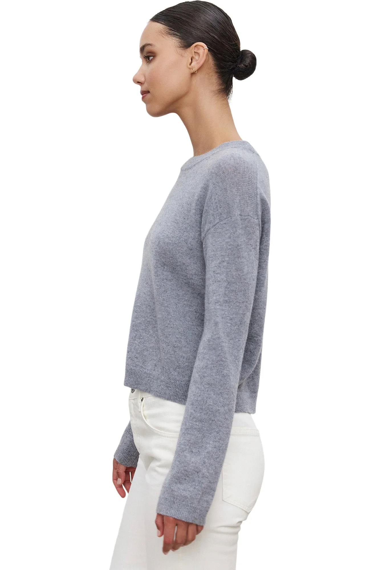 Velvet Brooklyn Cashmere Sweater in Heather Grey