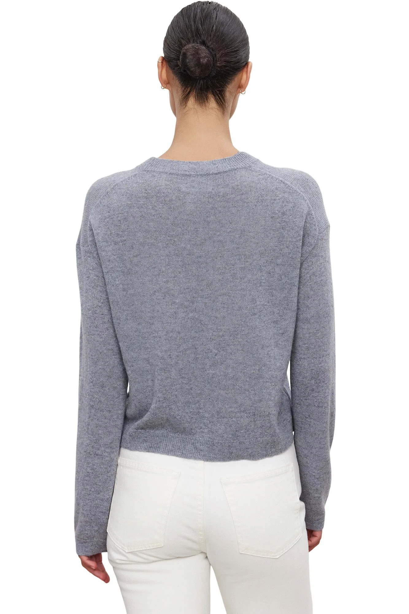 Velvet Brooklyn Cashmere Sweater in Heather Grey