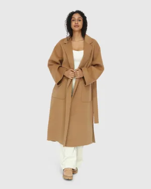 Wide Awake Split Hem Overcoat - Camel