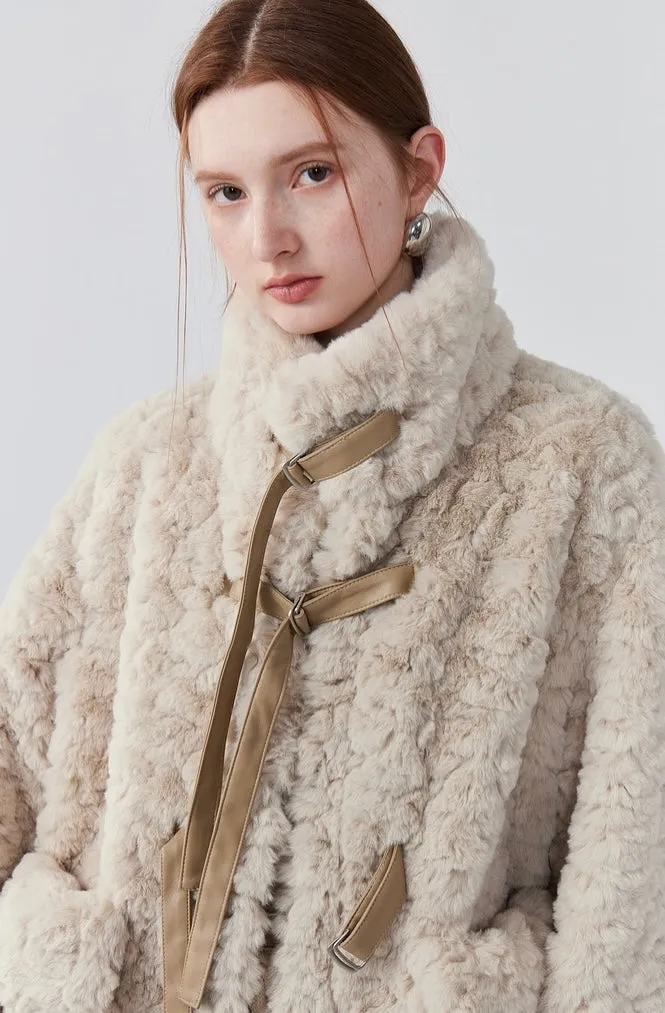 Winter faux rabbit fur coat women's plush thickened warm coat