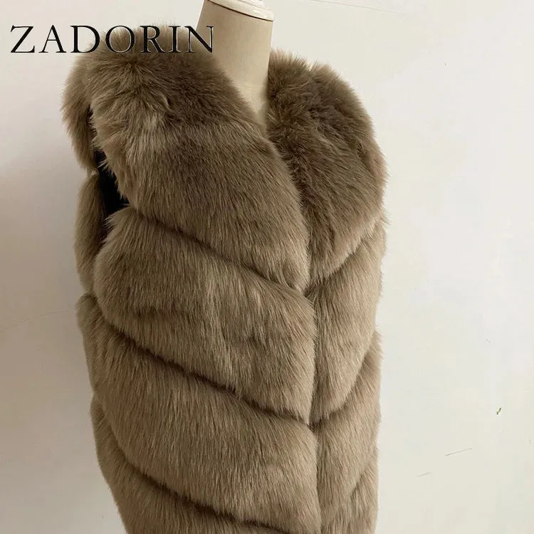 Winter Thick & Warm Feel Faux Fur Vest with Waistcoat Styling