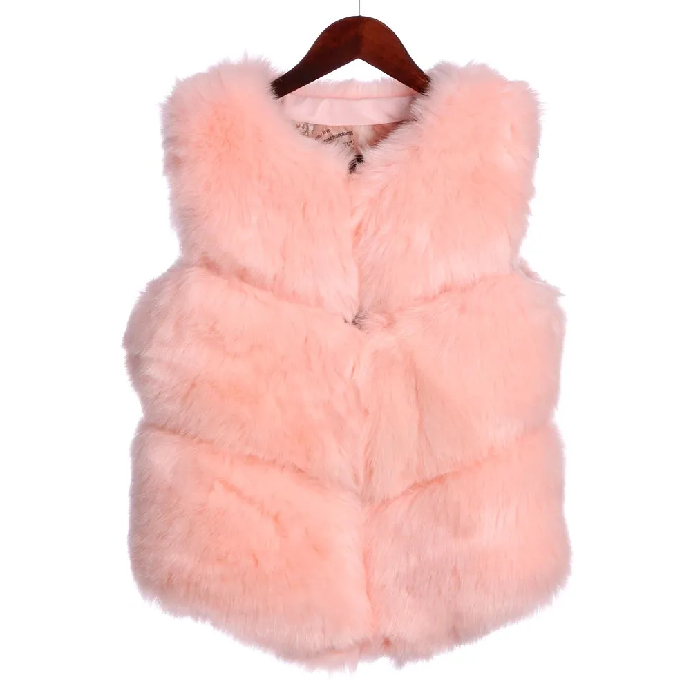 Winter Thick & Warm Feel Faux Fur Vest with Waistcoat Styling