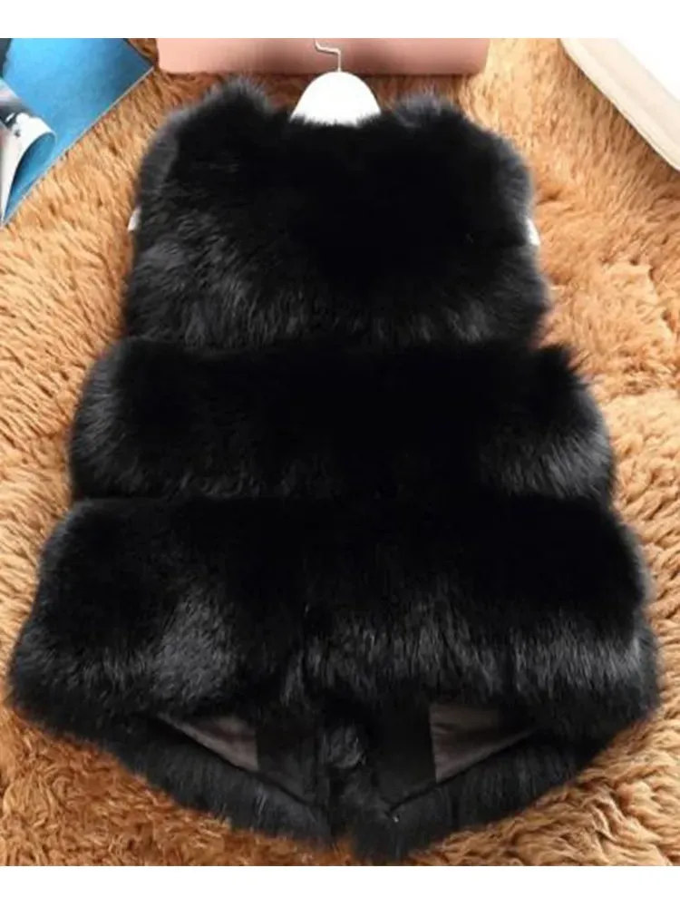 Winter Thick & Warm Feel Faux Fur Vest with Waistcoat Styling