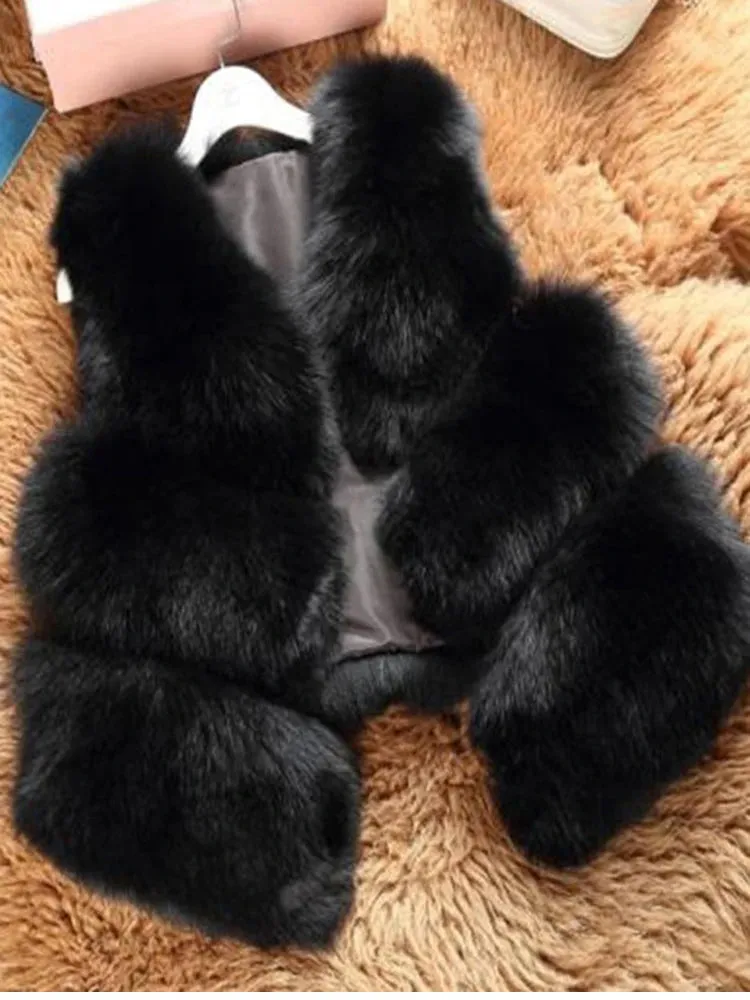 Winter Thick & Warm Feel Faux Fur Vest with Waistcoat Styling