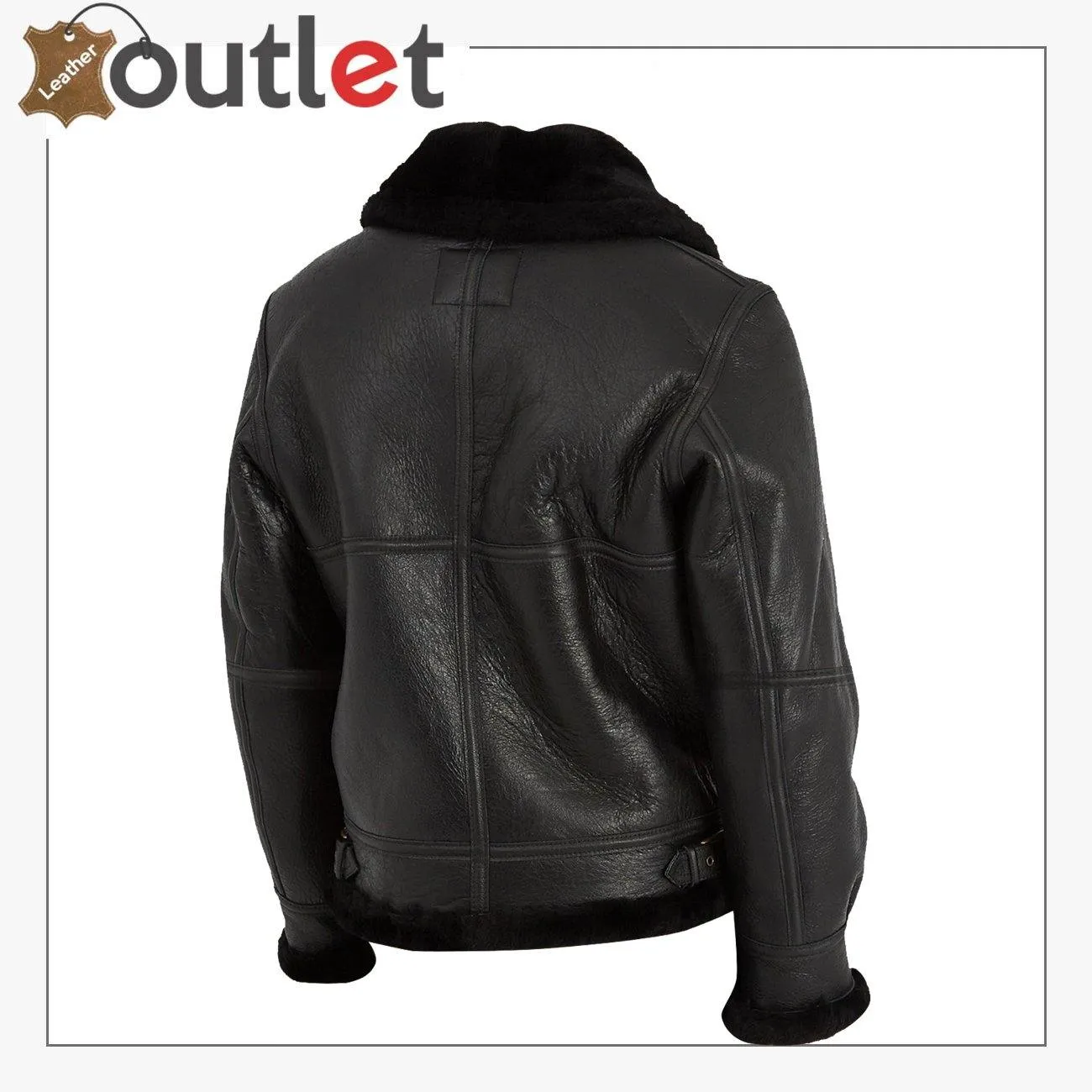 Women Pure Black B3 Shearling Jacket